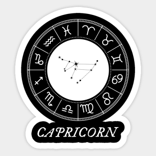 Capricorn Zodiac Sign Design With Constellation Sticker